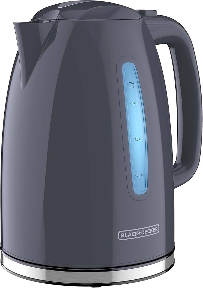 BLACK+DECKER 1.7L Cordless Electric Kettle, KE1555GY, Water Window, Rapid Boil, Auto Shutoff, Gre... | Amazon (US)