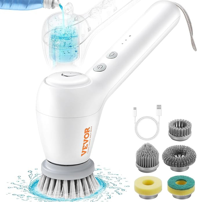 VEVOR Electric Spin Scrubber, Cordless Electric Cleaning Brush with Auto Detergent Dispenser & 2 ... | Amazon (US)