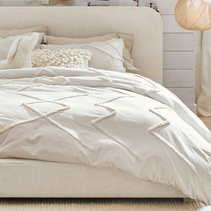 Ashlyn Tufted Organic Duvet Cover | Pottery Barn Teen