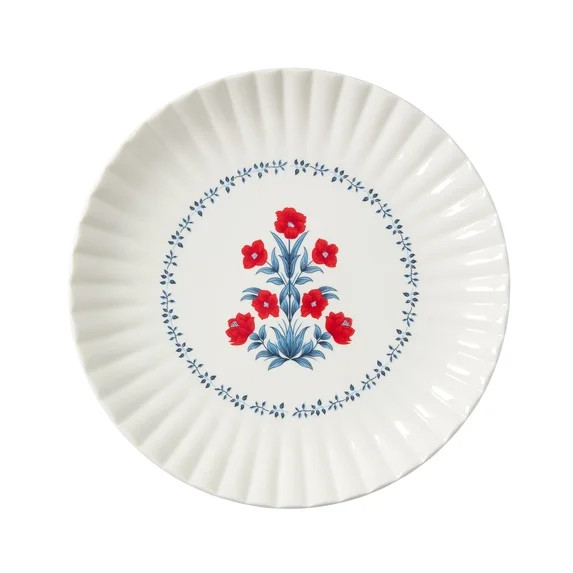 Floral Ceramic Plate, Red/White/Blue, 8", by My Texas House | Walmart (US)