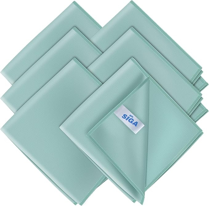 MR.SIGA Ultra Fine Microfiber Cloths for Glass, Pack of 6, 35 x 40 cm 13.7" x 15.7" | Amazon (US)