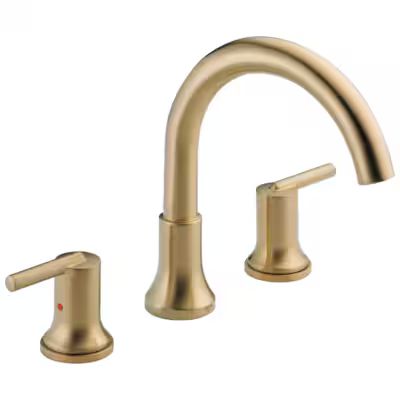 Delta Trinsic Champagne Bronze 2-Handle Residential Deck-Mount Roman Bathtub Faucet Lowes.com | Lowe's