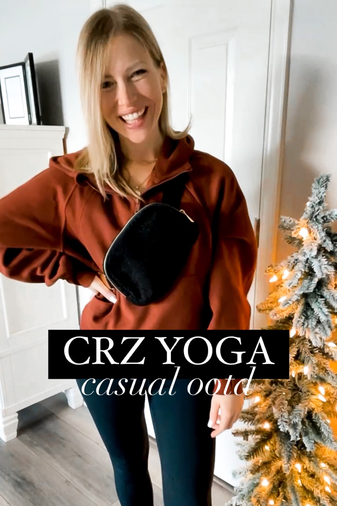 CRZ YOGA Fleece Lined Hoodies for Women Half-Zip Pullover Cropped