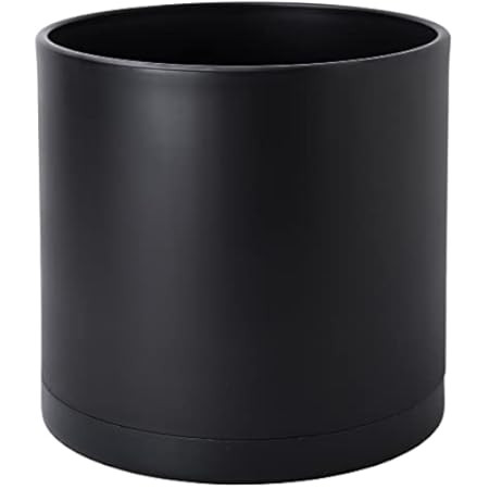 Black Modern Flower Pot with Round Saucer - Fits Mid-Century Modern Plant Stand - 8 Inch Planter - M | Amazon (US)