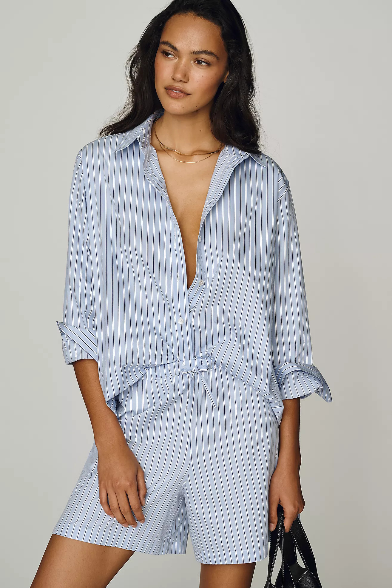 Anine Bing Essie 100% Cotton Buttondown Shirt | Anthropologie (US)