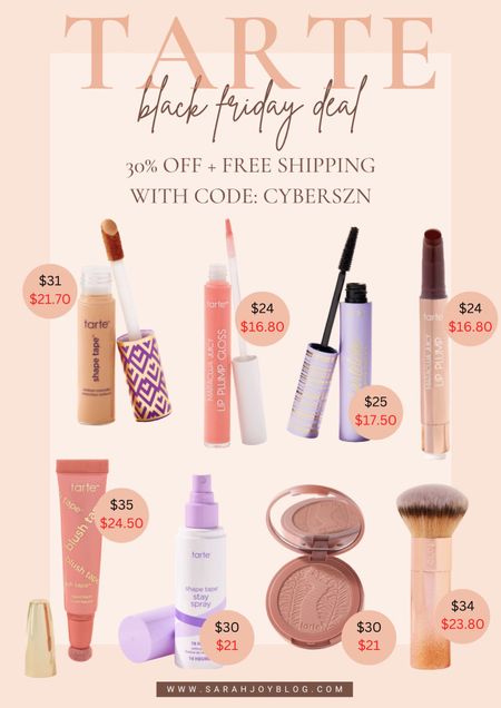 Tarte Black Friday Deals! 30% off and free shipping with code: CYBERSZN
#tarte #sale #blackfriday

Follow @sarah.joy for more Black Friday deals!! 

#LTKCyberWeek #LTKHoliday #LTKGiftGuide