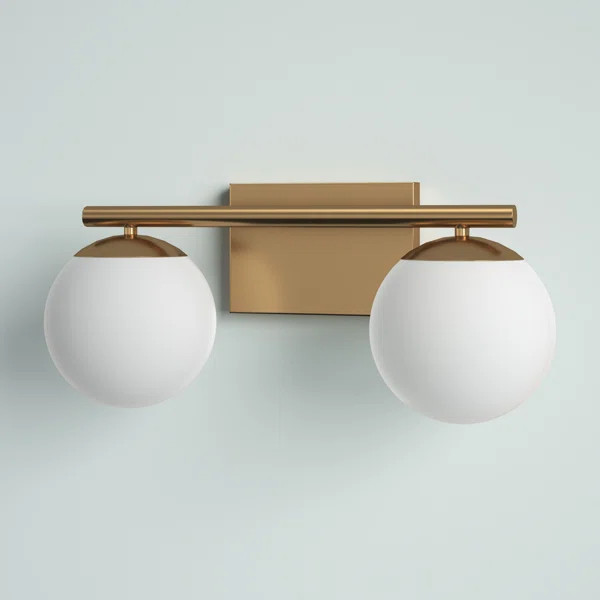 Chestertown 2-Light Dimmable Gold Bath Bar | Wayfair Professional