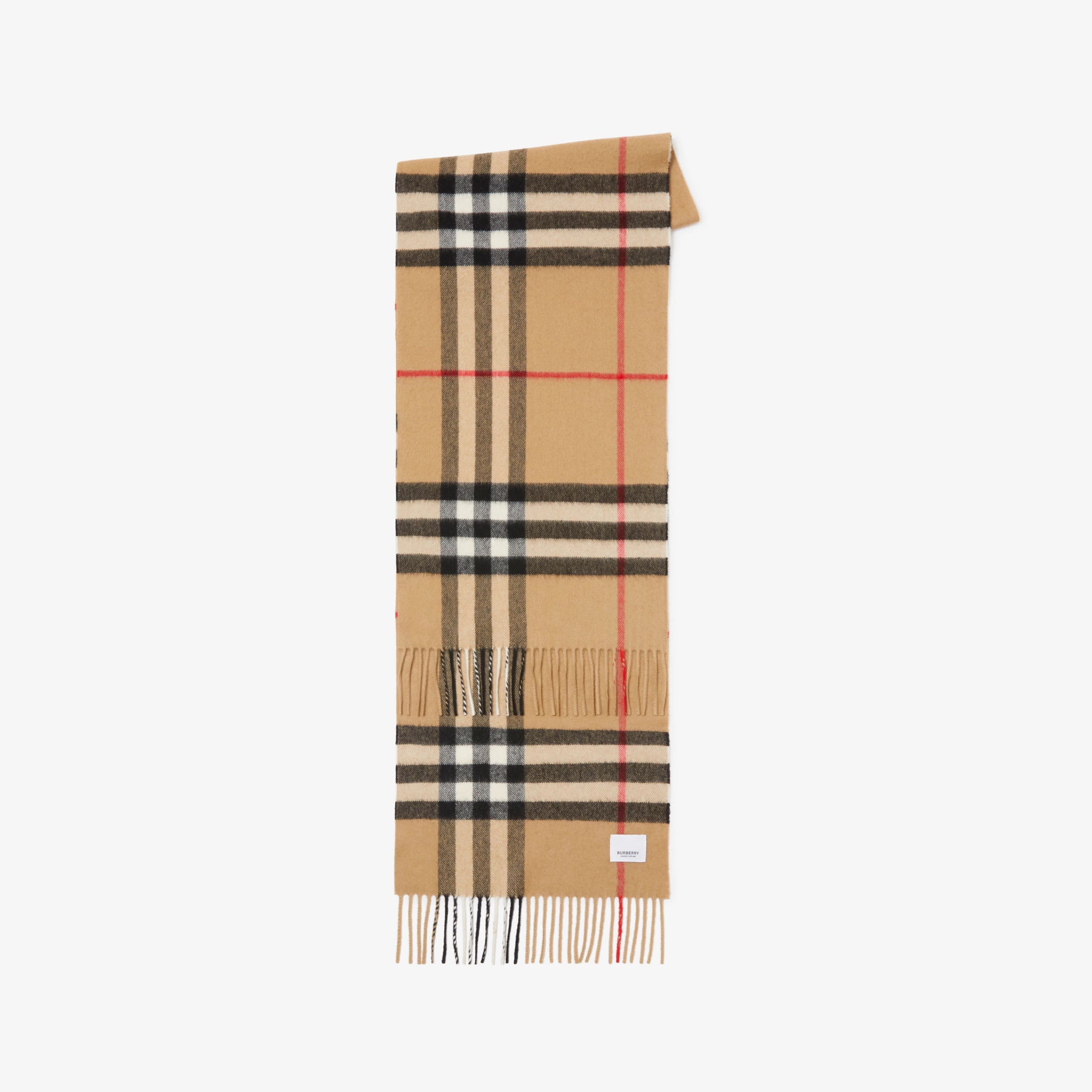 Check Cashmere Scarf in Archive Beige | Burberry® Official | Burberry (US)
