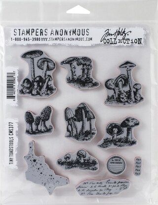 Tim Holtz Cling Stamps 7"X8.5"-Tiny Toadstools | Michaels | Michaels Stores