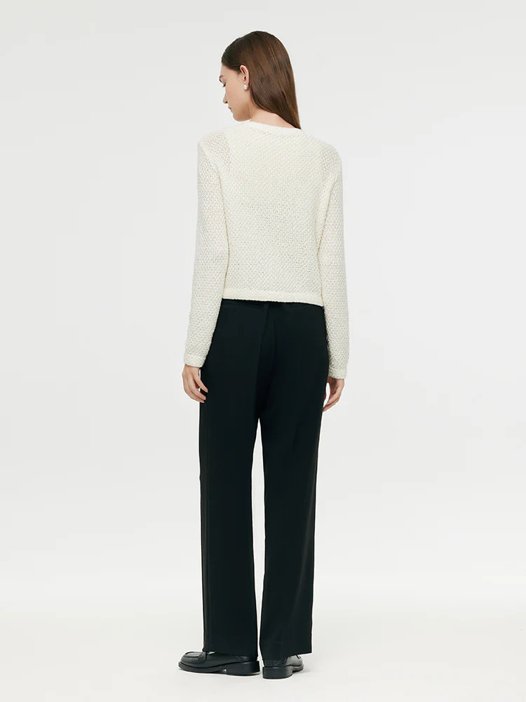 Openwork Long Sleeve Knitted Women Cardigan | GOELIA