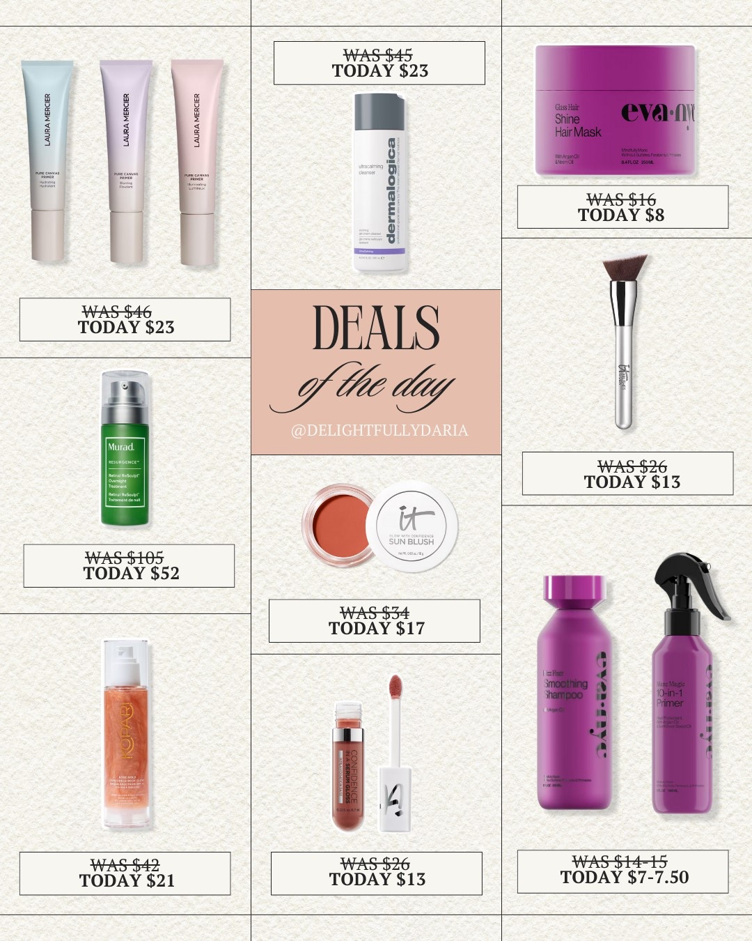 50% off select beauty items. Deals of the day!

#LTKBeauty #LTKSaleAlert