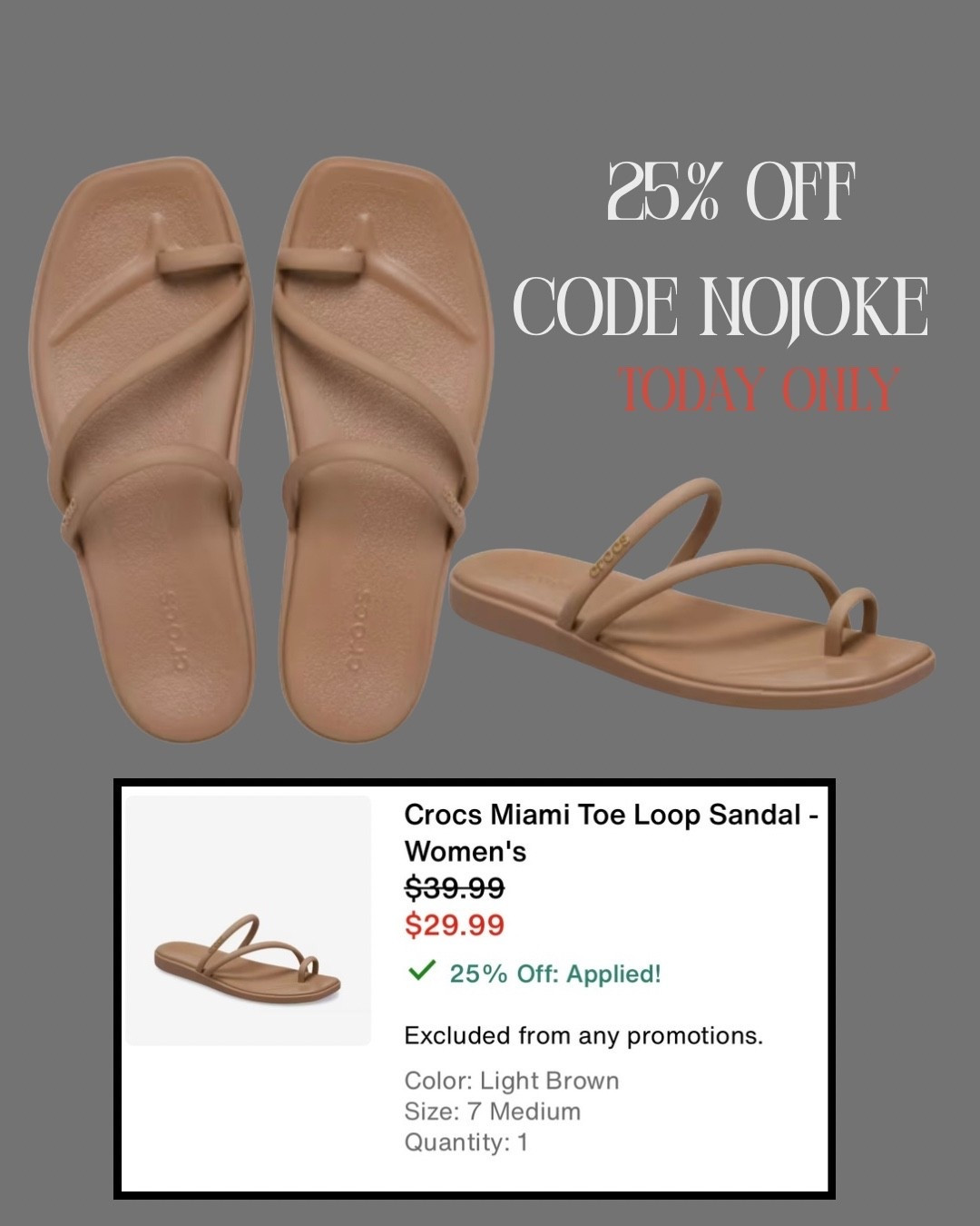 It says that this pair is excluded from promos, but it is working. Use the code NOJOKE and make sure you login for free shipping. Today only.

#LTKSaleAlert #LTKSwim #LTKOver40