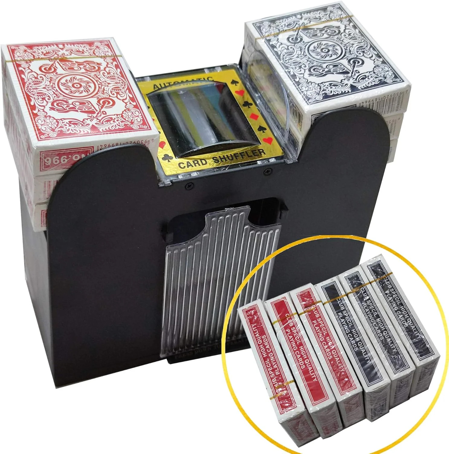 Diymag 6 Deck Automatic Battery Operated Card Shuffler, Black | Walmart (US)