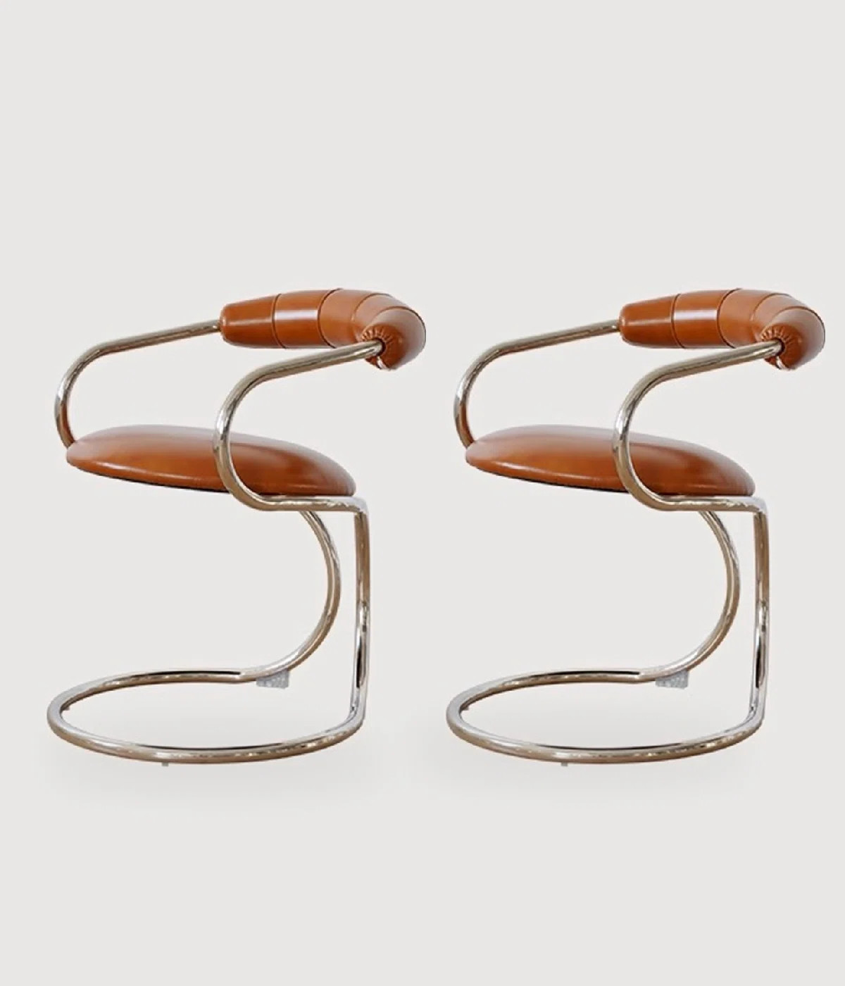 French Creative Snake-Shaped Armrest And Stainless Steel Backrest Dining Chair (Set of 2) | Wayfair North America