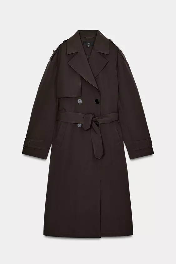 LONG BELTED WATER REPELLENT WINDPROOF TRENCH COAT | Zara US