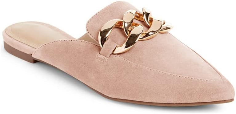 Juliet Holy Womens Mules Flats Pointed Toe Backless Loafers Slip on Metal Chain Slides | Amazon (US)