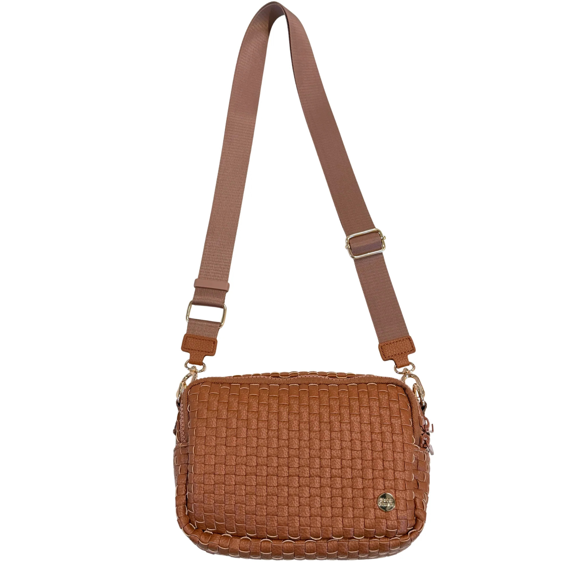 Gold Blush Iconic Woven Bestie Bag- Full RFID Protection + Luxe Vegan | The Gold Blush