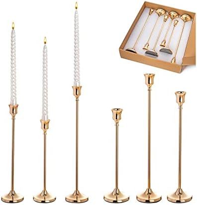 Candle Holder, Candle Holders for Tapered Candles, Candlestick Holders, Gold Taper Candle Holders... | Amazon (US)