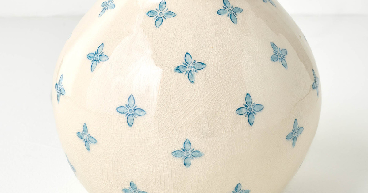 Cream and Blue Luna Vase | Magnolia