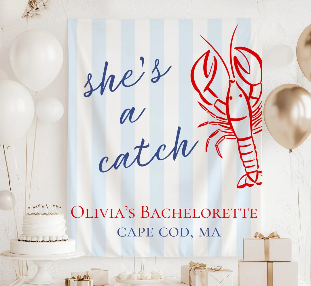 She's a Catch Bachelorette Party Decor, Coastal Bachelorette Decor, East Coast Bachelorette Banne... | Etsy (US)