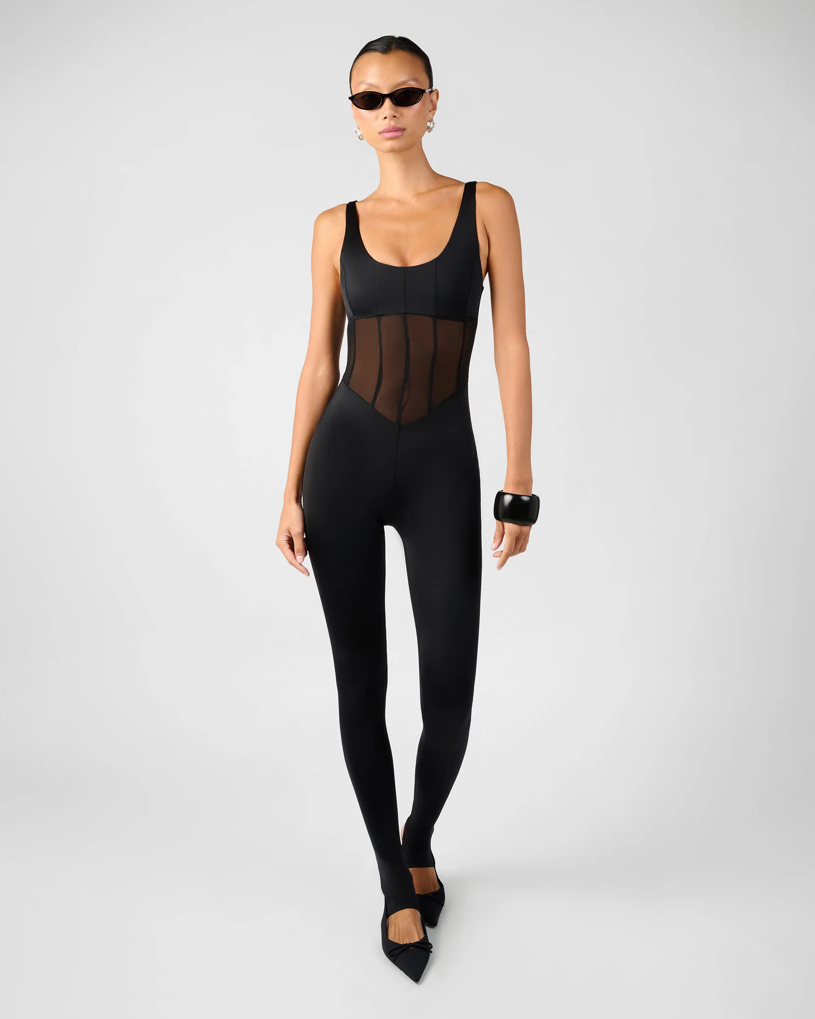Spandex Sheer Panel Bodysuit | We Wore What