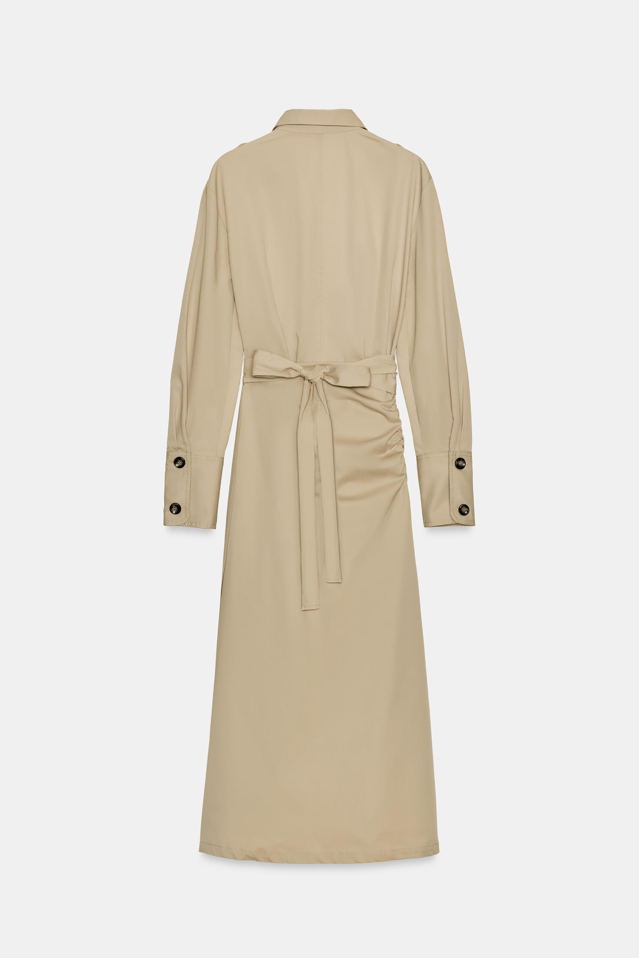 MIDI TWILL DRESS WITH LOOPS | Zara US