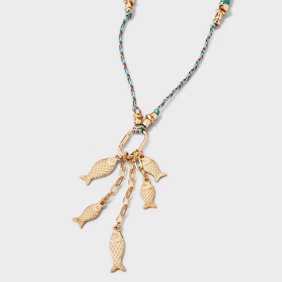 Sealife Long Rope Pendant Necklace - Universal Thread™ Gold | Target