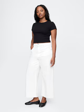 High Rise Stride Wide-Leg Ankle Jeans | Gap (US)