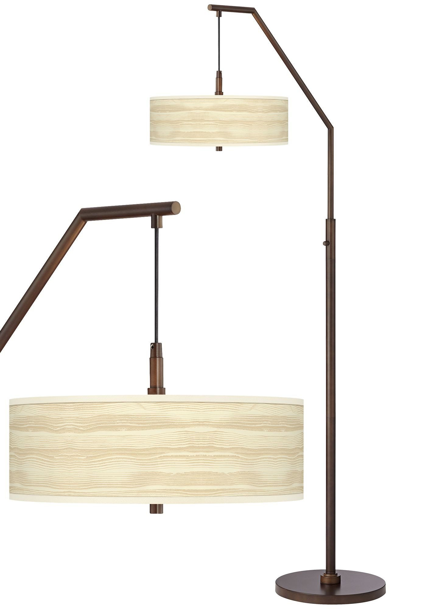 Giclee Glow Birch Blonde Bronze Downbridge Arc Floor Lamp | Walmart (US)