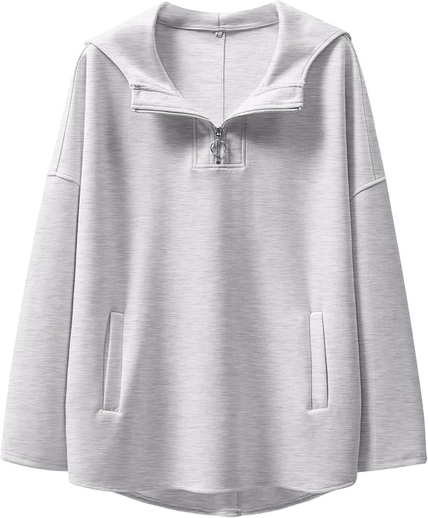 ANRABESS Womens Oversized Hoodie Quarter Zip Sweatshirts 2025 Fall Winter Tunic Pullover Top Tren... | Amazon (US)