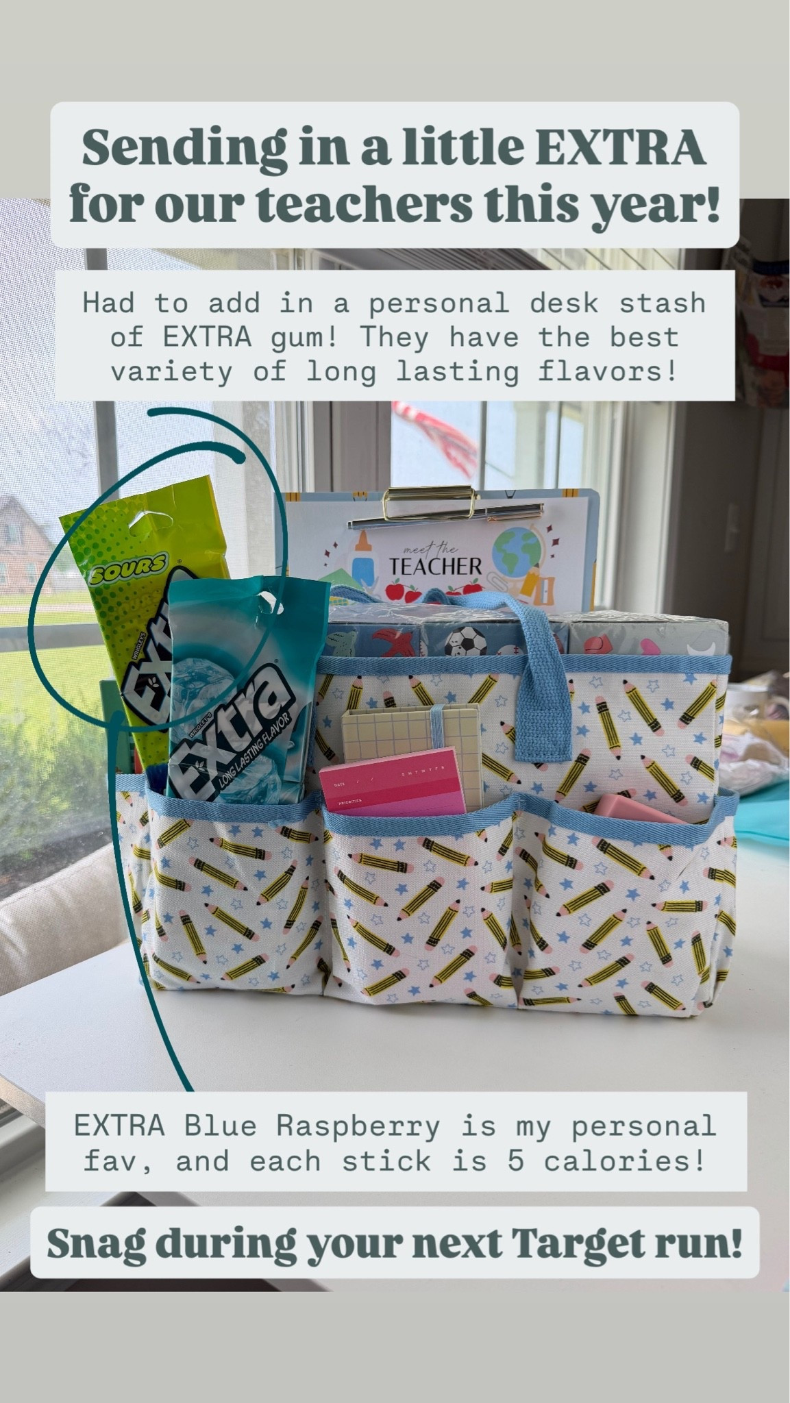 #ad Here's to fresh starts, bright classrooms, and giving teachers a little EXTRA to smile about this school year. ✏🎒✨ Add EXTRA gum for a sweet finishing touch. They have a variety of flavor options (I personally think the Blue Raspberry Sour tastes like dessert) and at five calories a stick, they’re perfect for enjoying throughout the school day. The multi-packs are perfect for teacher gifting

#LTKmomlife