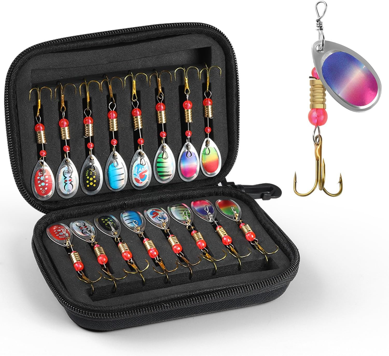Fishing Lures Spinner Baits, Hard Metal Spinner Baits for Bass Trout Salmon, Spinnerbait Spoons K... | Amazon (US)