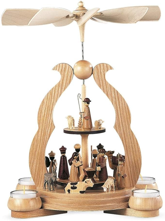 Müller German christmas pyramid arch Christmas story, 2 plattforms, 1-tier, height 34 cm / 13 in... | Amazon (US)