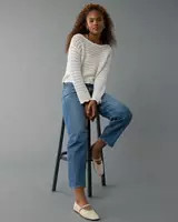 AE Ballet Neck Open Knit Sweater | American Eagle Outfitters (US & CA)