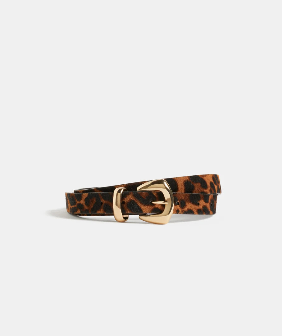 Gold Buckel Animal Leather Belt | Sussan