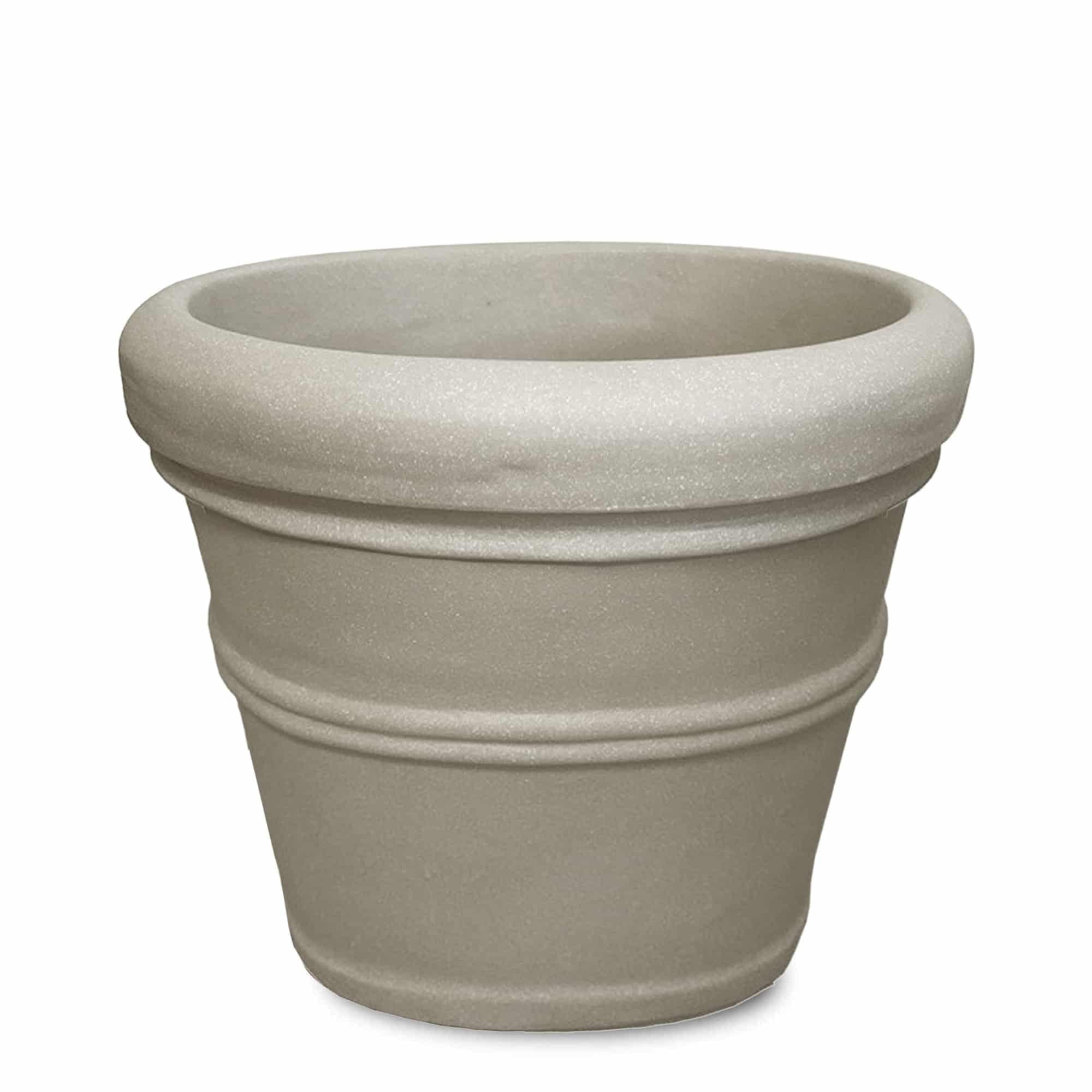Crescent Garden Brunello - Classic Rolled Rim Planter, Weather-safe Plastic Pot, Parchment 14" | Walmart (US)