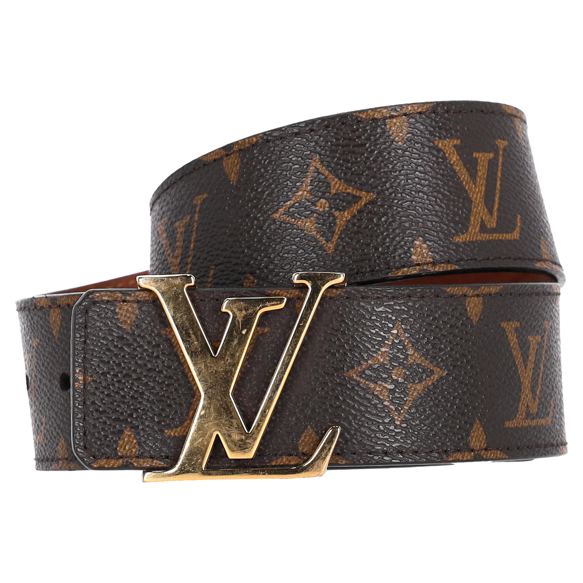 Louis Vuitton Monogram Initiales Belt in Brown Canvas | Shop Simon
