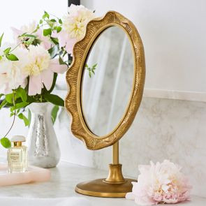 AERIN x Williams Sonoma Home Gold Scalloped Vanity Mirror | Williams-Sonoma