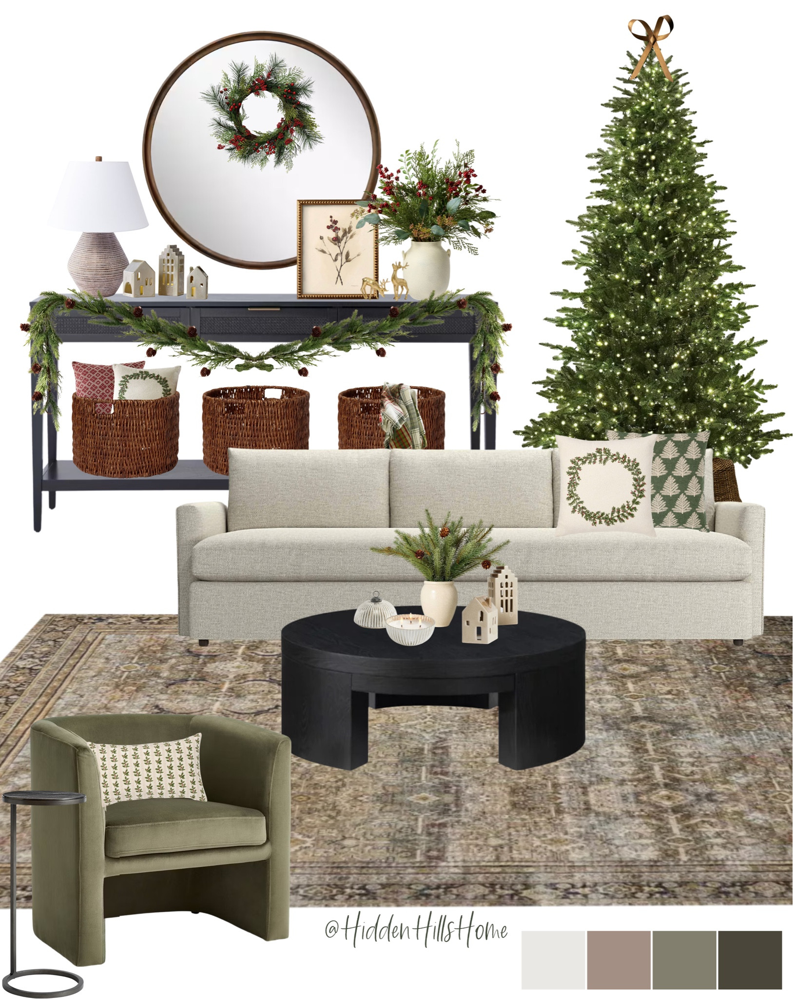 Holiday living room decor, Christmas tree, Christmas decor ideas, living room mood board, holiday home decor Inspo, coffee table #livingroom

#LTKHoliday #LTKSeasonal #LTKHome