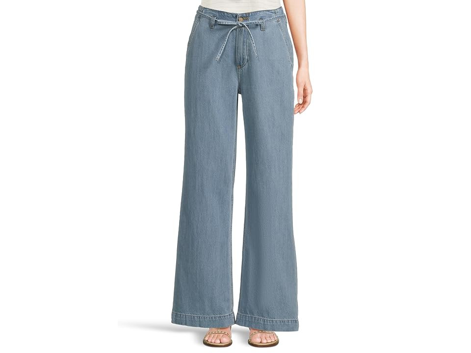 Paige Zoey 31in with Offset Beltloops Waist Tie in Tranquility Women's Jeans Tranquility : 32 31, Cotton/Lyocell/Tencel | Zappos