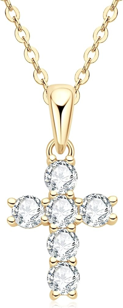 AINUOSHI Cross Necklace for Women Sterling Silver Moissanite Dainty Necklaces Jewelry Gifts for H... | Amazon (US)