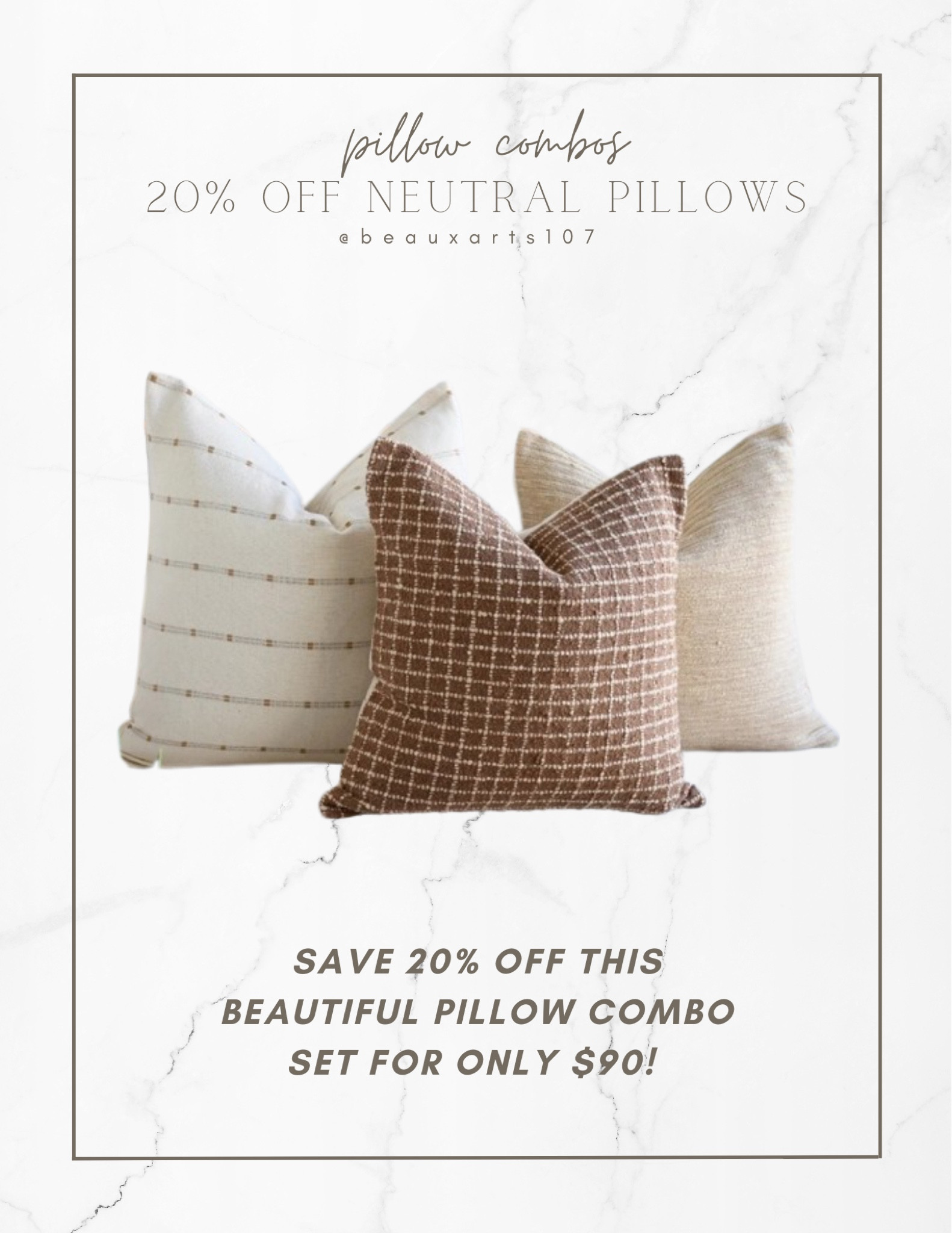 Save 20% off on this beautiful neutral pillow combo set 

#LTKsalealert #LTKhome #LTKFind