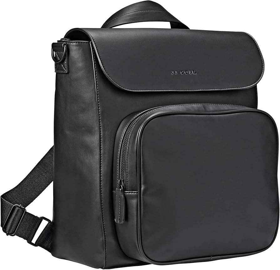 JJ Cole Vegan Leather Brookmont Backpack Diaper Bag, Blackout | Amazon (US)