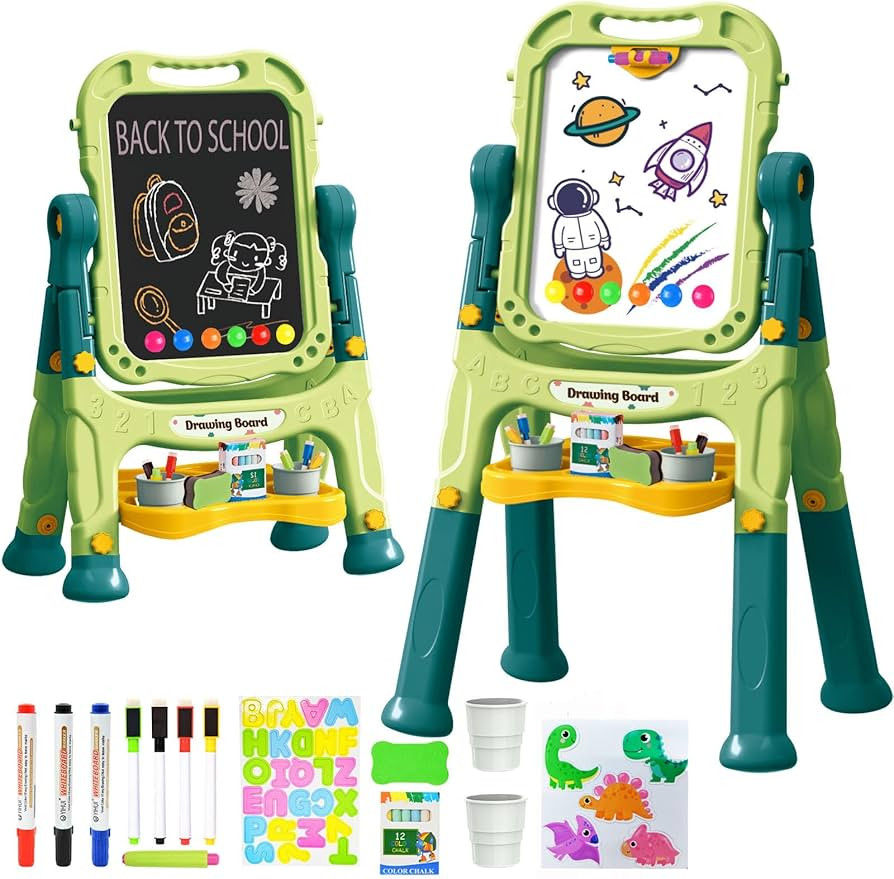 Amagoing Easel for Kids for Age 2-4, Adjustable Standing Art Easel for Toddler, Double Magnetic D... | Amazon (US)