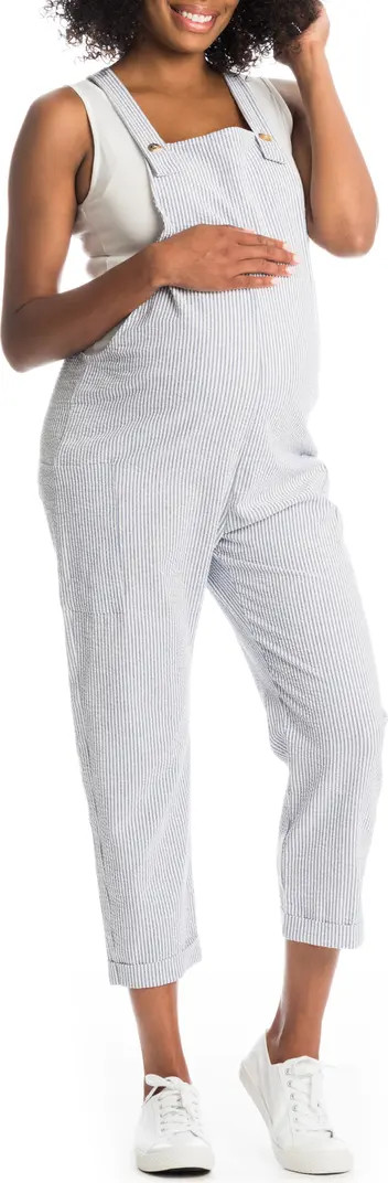 Nani Maternity/Nursing Seersucker Overalls | Nordstrom