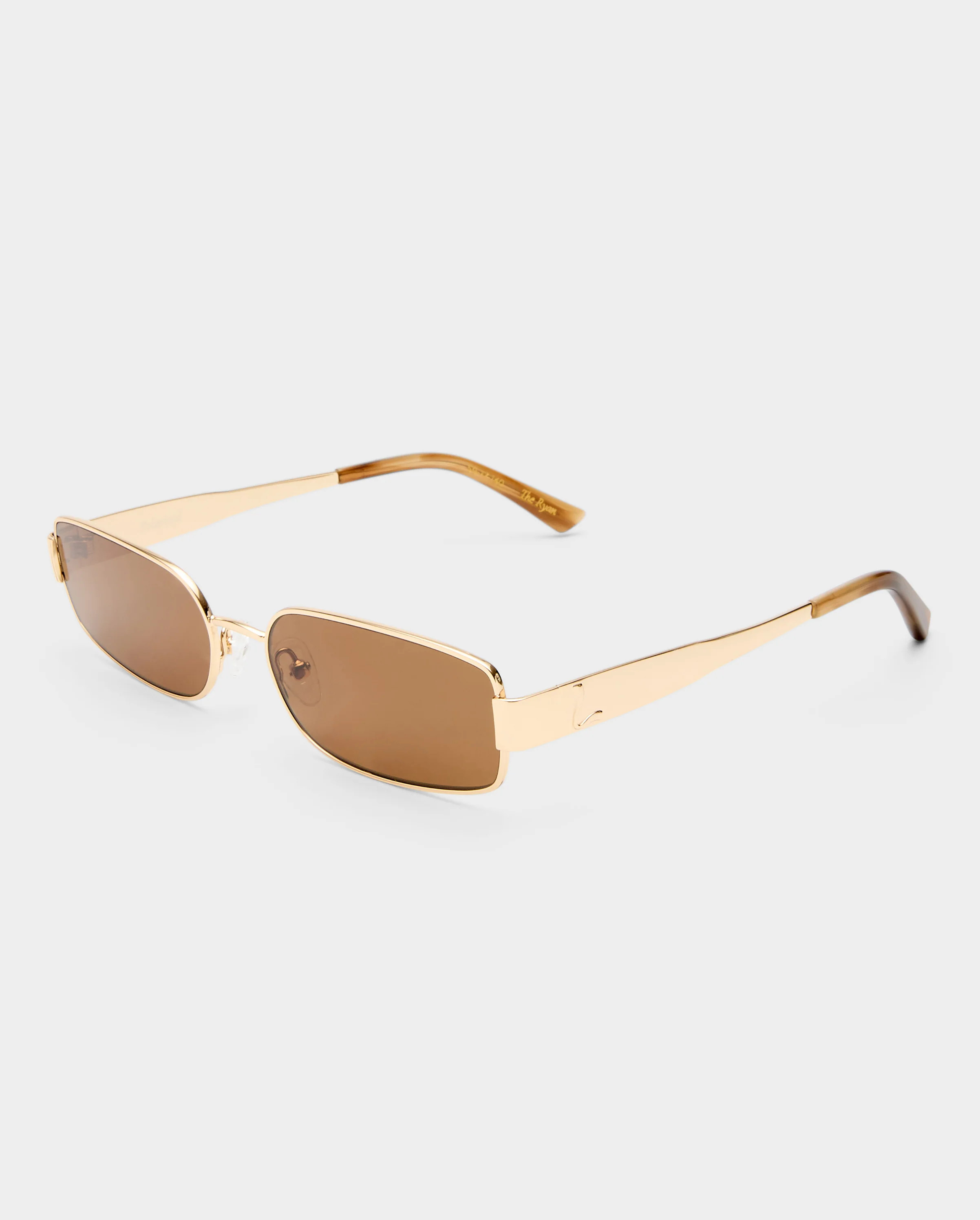 The Ryan Gold Female Rectangle Sunglasses | Luv Lou | Luv Lou
