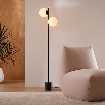 Sphere & Stem 2-Light Floor Lamp (62") | West Elm (US)