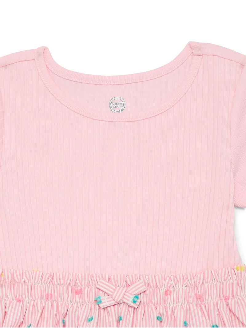 Wonder Nation Toddler Girls Poplin Dress, Sizes 12M-5T | Walmart (US)