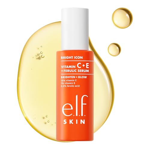 e.l.f. SKIN Bright Icon Vitamin C + E + Ferulic Face Serum, Brightening & Soothing with 15% Vitamin C, Vegan & Cruelty-Free | Amazon (US)