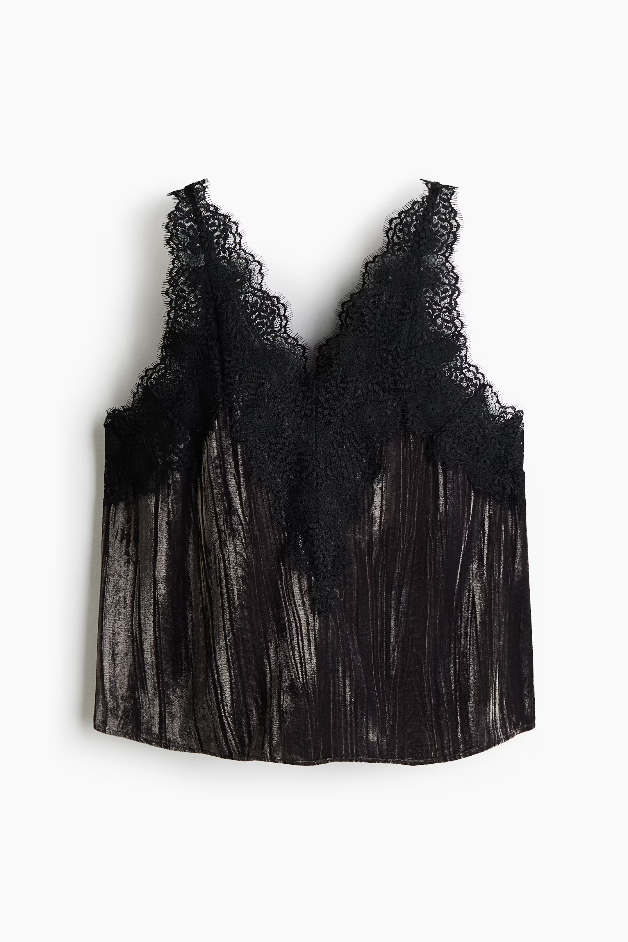 Lace-trimmed vest top - Black - Ladies | H&M GB | H&M (UK, MY, IN, SG, PH, TW, HK)